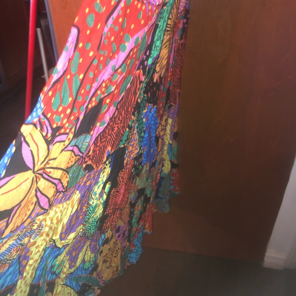 FARM Rio Multicolor Floral Asymmetrical Dress — Green, Yellow, Blue, Pink - Picture 8 of 16
